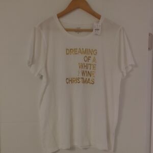J. Crew White Short Sleeve Wine lover Collector Graphic Tee XL